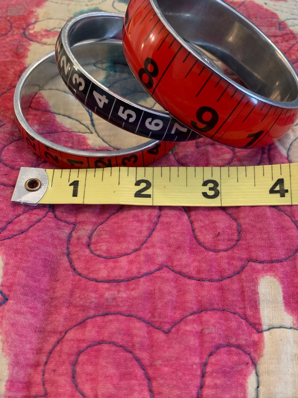 🌹RETRO TAPE MEASURE BANGLE BRACELETS❤️3 TOTAL! EXCELLENT CONDITION! - Picture 5 of 5